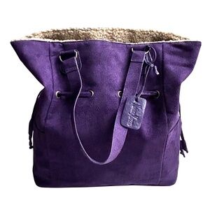 NWOT Neiman Marcus Faux Suede Adjustable Tote Bag